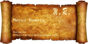 Mercz Romola névjegykártya